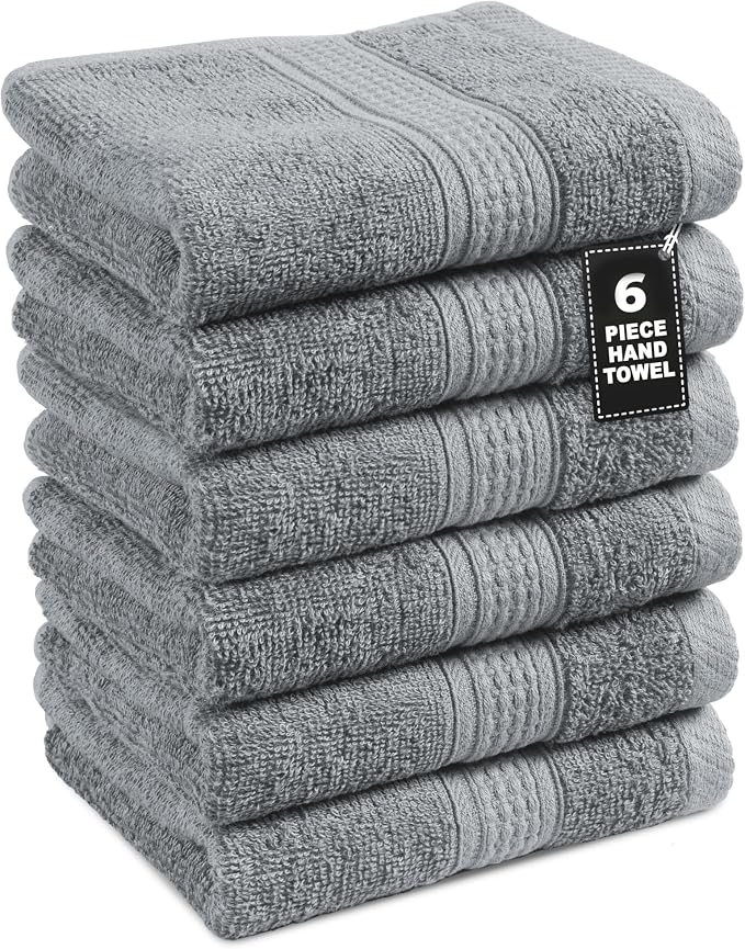 LANE LINEN Luxury Hand Towels Set of 6 by LaneLinen