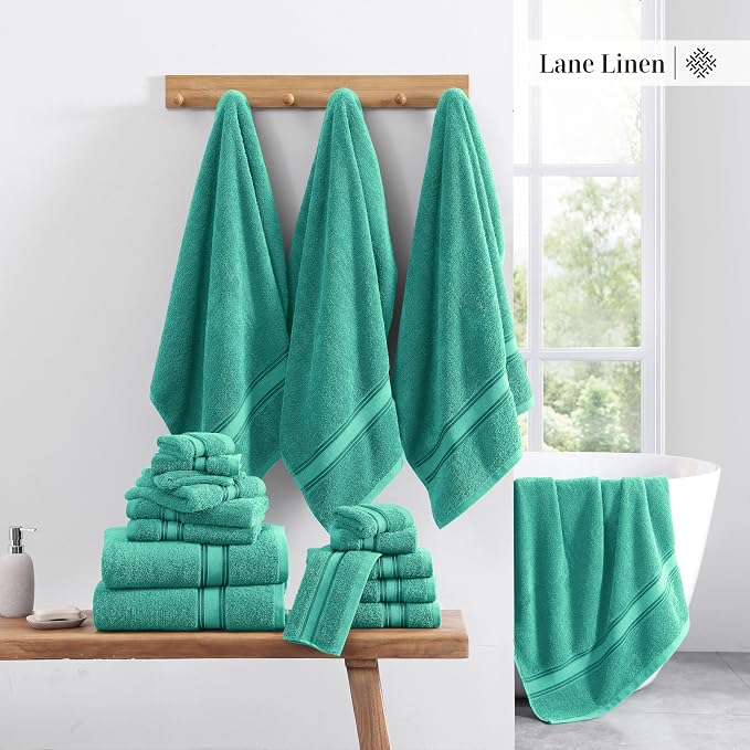 LANE LINEN Towels for Bathroom – 12 Pack, 100% Cotton, Zero Twist, 4 Bath - Image 5