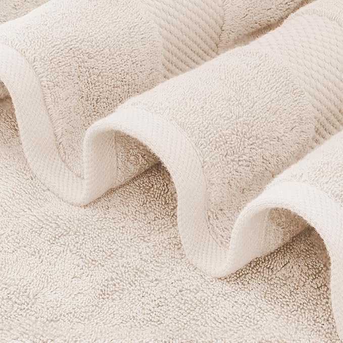 Delara 100% Organic Cotton Towels 650 GSM Plush Feather Touch Quick Dry Bath - Image 4