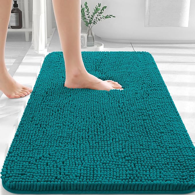 OLANLY Bathroom Rugs 30x20, Extra Soft Absorbent Chenille Bath Rugs, Rubber by OLANLY