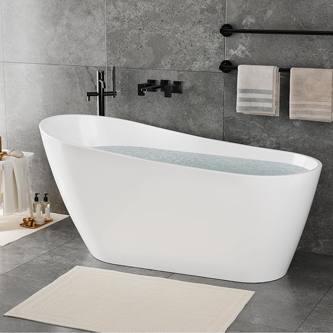 67 Inch Acrylic Freestanding Bathtub, Bathtub - Image 7