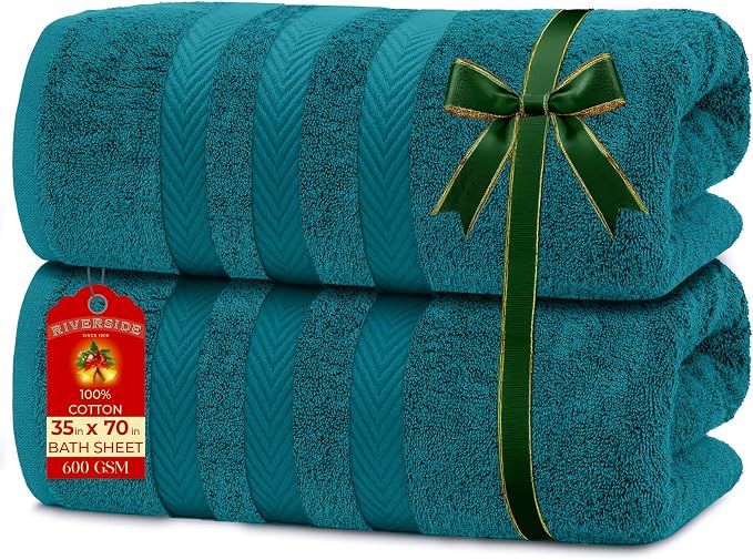 RIVERSIDE Pack of 2 Extra Large Bath Sheets 35 x 70 Inches by RIVERSIDE
