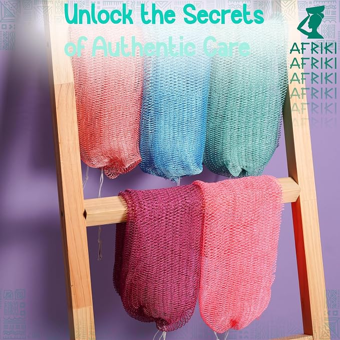 AFRIKI African Net Sponge – Exfoliating Body Scrubber, All Skin Types | 45 in - Image 5