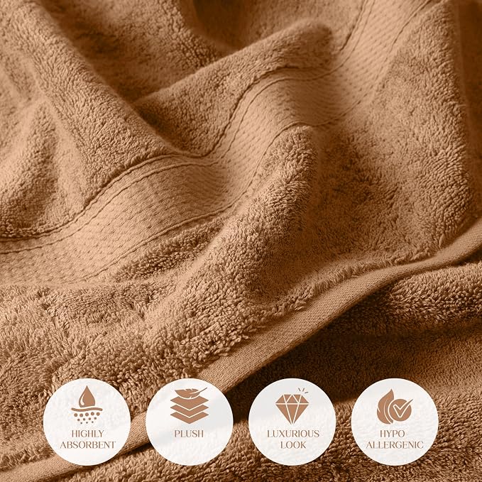 Superior Egyptian Cotton Pile 6 Piece Towel Set, Includes 2 Bath, 2 Hand - Image 6
