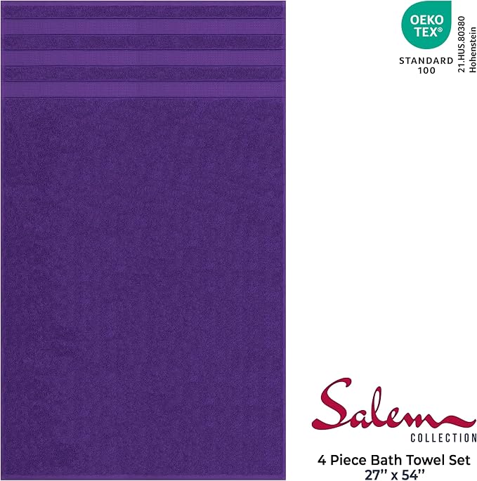 American Soft Linen Salem 100% Cotton Turkish 4 Piece Bath Towels - Image 4
