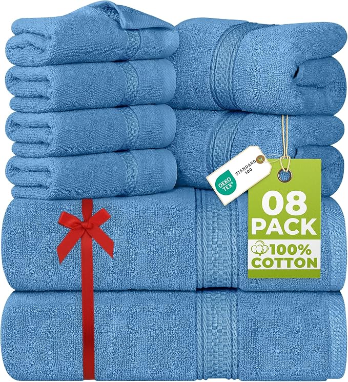 Utopia Towels 8 Piece Luxury Towel Set – Majestic Plush, Super Absorbent & by UTOPIATOWELS