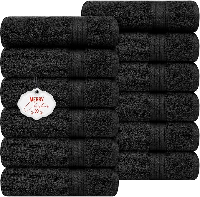 Ample Decor Hand Towel 18 X 28 Inch Pack of 12 600 GSM 100% Cotton, Soft by AmpleDecor