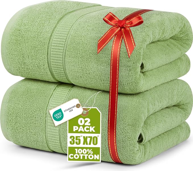 Utopia Towels Luxurious Jumbo Bath Sheet 2 Piece, 600 GSM, 35 by 70 Inches by UTOPIATOWELS