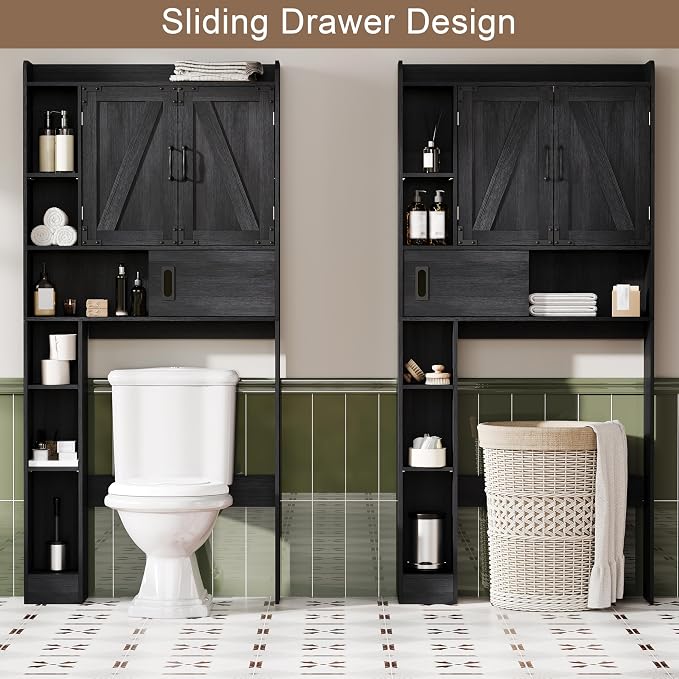 ChooChoo Over The Toilet Storage Cabinet, Farmhouse Bathroom Storage Cabinet - Image 6