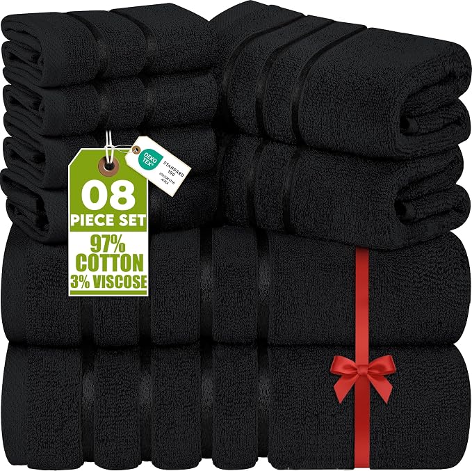 Utopia Towels 8 Piece Luxury Towel Set, 2 Bath, 2 Hand, and 4 Wash Cloths by UTOPIATOWELS