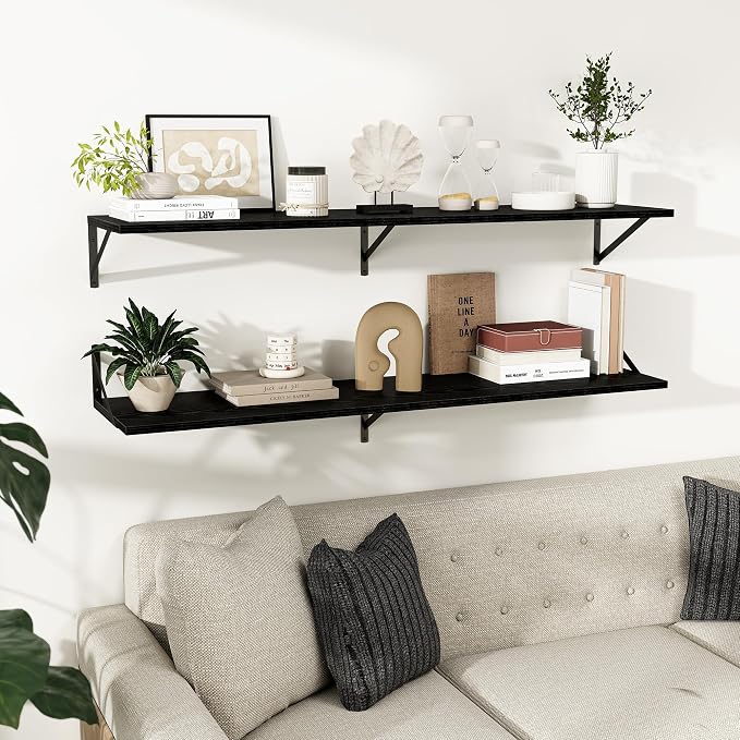Dreamland Floating Shelves for Wall, 12 Inch Deep Floating Shelves Set of 2 - Image 8