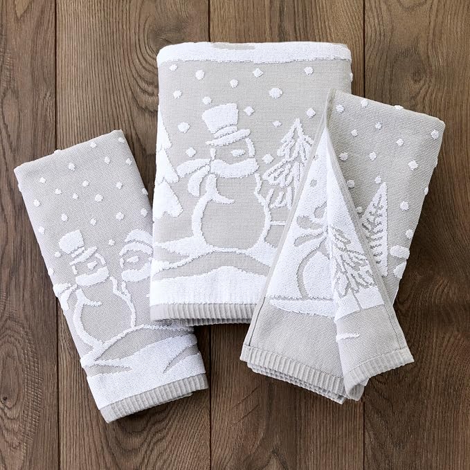 SKL Home Christmas/Winter Scenic Snowmen 100% Cotton Premium Bath Towel - Image 4