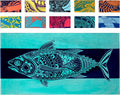 Nova Blue Tuna Fish Beach Towel – Blue Striped Cotton Beach Towels Made from by NovaBlueBeachAccessories