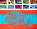 Nova Blue Tropical Fish Beach Towel – Bright Red & Blue Packable Beach Towel by NovaBlueBeachAccessories