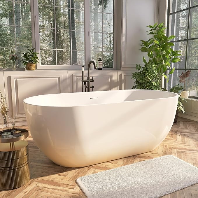 59" Acrylic Freestanding Bathtub, Free Standing Tub, Stand Alone Tub by ADECABBATH