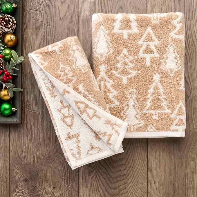 SKL Home Christmas/Winter Mod Tree 100% Cotton Premium 2-Piece Hand Towel Set - Image 6