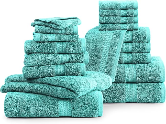 LANE LINEN 100% Ring Spun Cotton Bath Towel Set, 8 Washcloths, 6 Premium Hand - Image 2