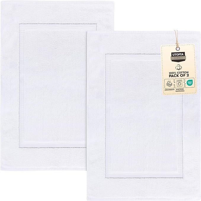 Utopia Towels Cotton Banded Rug, Bath Mats, Not a Bathroom Rug, 21 by 34 Inches by UTOPIATOWELS