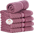 Ample Decor Grape Purple Wash Cloth Set of 5 100% Cotton by AmpleDecor