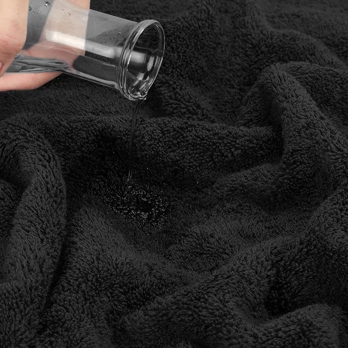 Cotton Paradise Black 6 Piece Towel Set, 100% Cotton Turkish Towels - Image 7