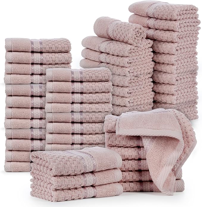 Ample Decor 100% Cotton Washcloths Set of 50 - Image 7