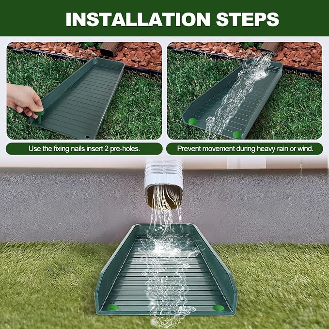 Gutter Downspout Splash Block, 16.3"Drain Gutter Guard Diverter, Gutter - Image 3