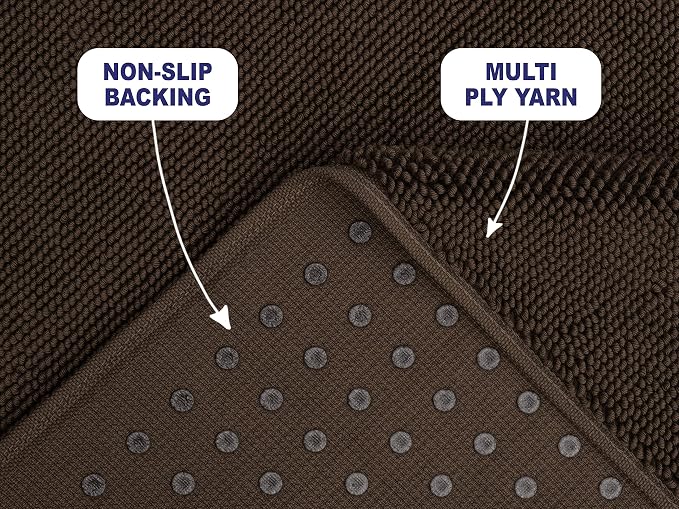 American Soft Linen Bath Rug, 20 in 34 in 100% Cotton Bath Mats Rugs - Image 2