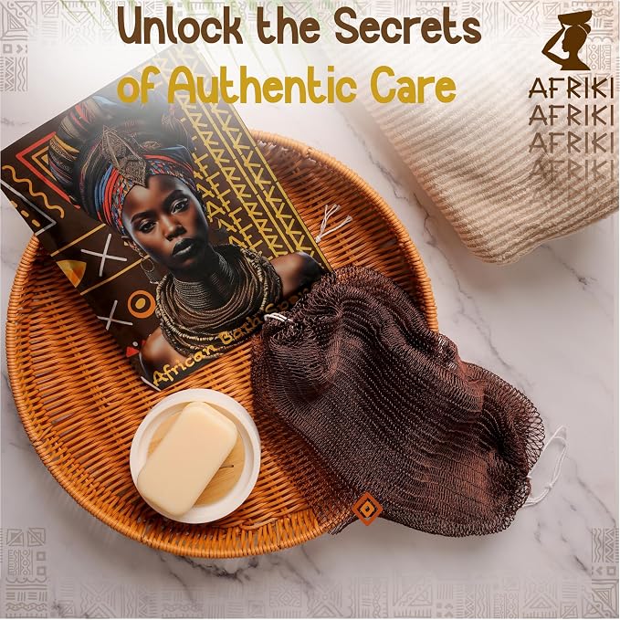 AFRIKI African Net Sponge – Exfoliating Body Scrubber, All Skin Types | 45 in - Image 4