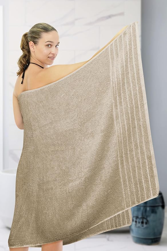 Tens Towels Pack of 1 Jumbo Bath Sheet 40 x 80 Inches, Extra Large & Light - Image 5