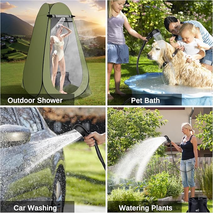 Portable Camping Shower, Pop Up Privacy Tent Kit - Image 8
