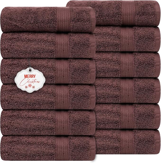 Ample Decor Hand Towel 18 X 28 Inch Pack of 12 600 GSM 100% Cotton, Oeko Tex by AmpleDecor