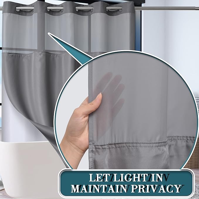 Conbo Mio Extra Long No Hook Shower Curtain - Image 2