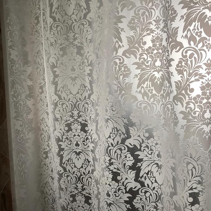 Stall Shower Curtain Liner 72 x 72 inch Plastic Shower Liner Washable Inside - Image 3