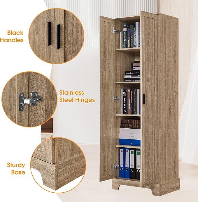 71" Tall Bathroom Storage Cabinet, Freestanding Linen Cabinet - Image 6