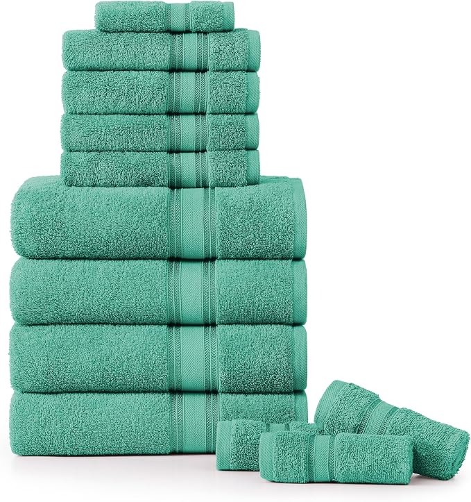 LANE LINEN Towels for Bathroom – 12 Pack, 100% Cotton, Zero Twist, 4 Bath by LaneLinen