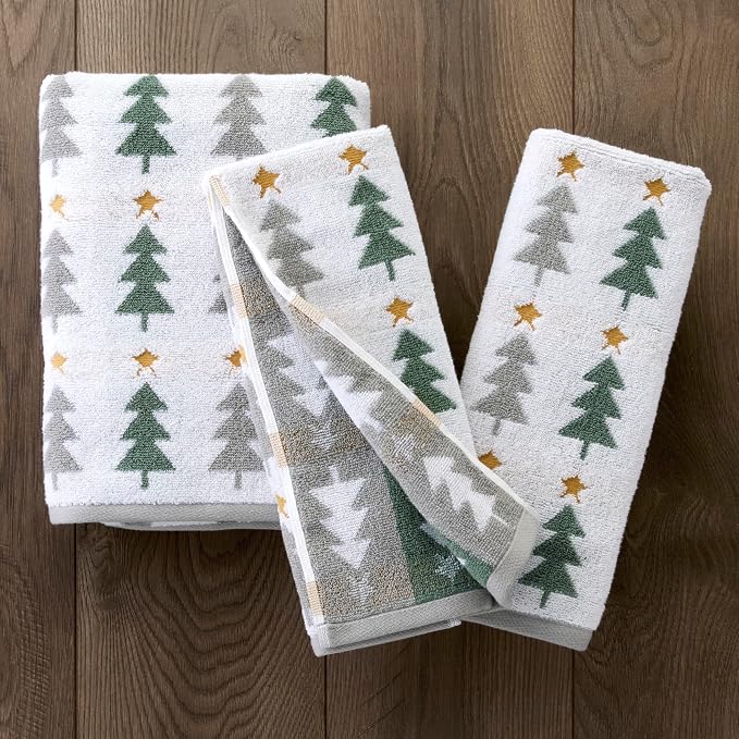 SKL Home Christmas/Winter Multi Trees 100% Cotton Premium Bath Towel, 500 GSM - Image 5