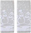 SKL Home Christmas/Winter Scenic Snowmen 100% Cotton Premium 2-Piece Hand Towel by SKLHomebySaturdayKnightLtd