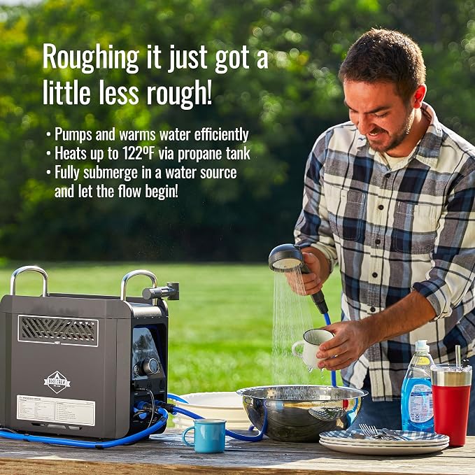 Hike Crew Propane Water Heater & Shower Pump | Rechargeable Portable Outdoor - Image 2