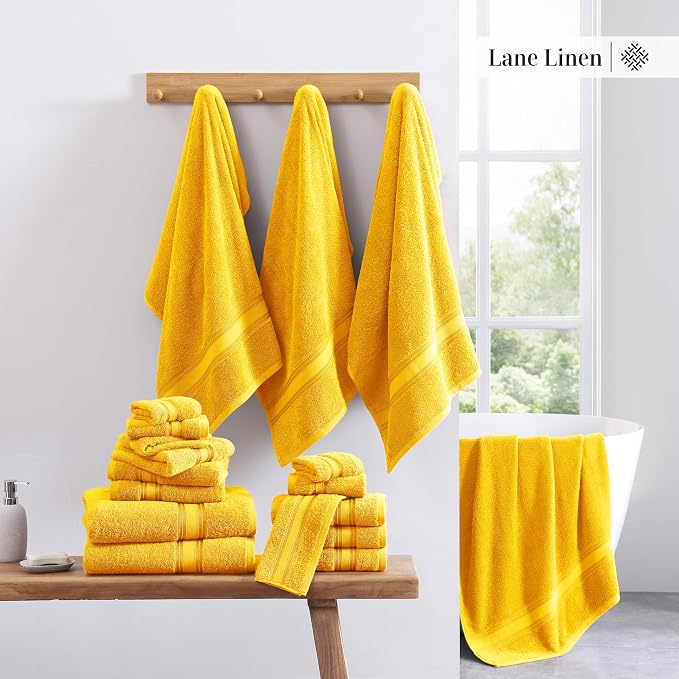 LANE LINEN 18 Pc Luxury Bath Towels Set – Ultra Soft 100% Mercerized Cotton - Image 5