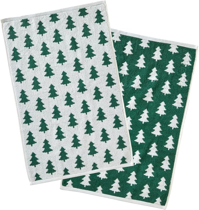 SKL Home Christmas/Winter Holiday Trees 100% Cotton Premium 2-Piece Hand Towel - Image 8