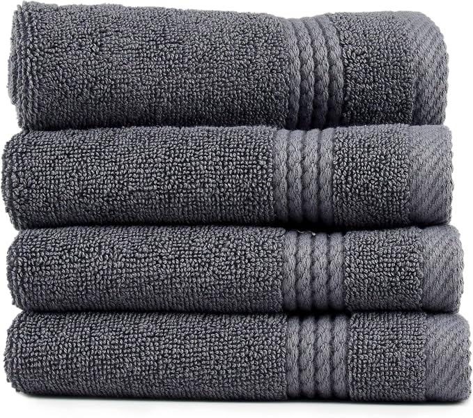 EastNBlue Lara 100% Turkish Cotton Washcloths 4 Pack, Extra Soft & Absorbent by EastNBlue