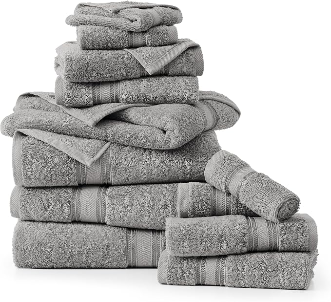 LANE LINEN Bath Towel Set of 12 – Premium 100% Cotton Mercerized, 4 Bath - Image 2