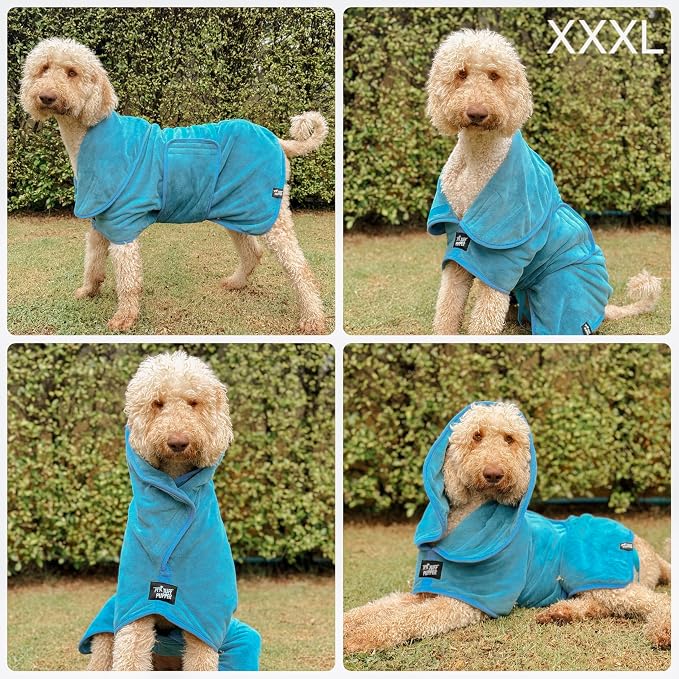 Tuff Pupper Fast Drying Dog Bath Robe | 800 GSM Plush Dog Towel - Image 3