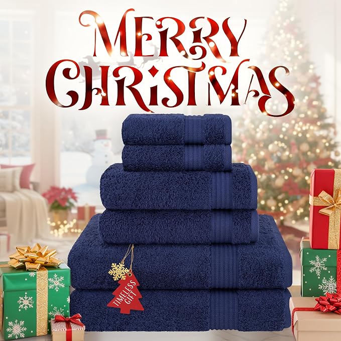 Cotton Paradise 6 Piece Towel Set 100% Cotton Soft Absorbent Turkish Towels - Image 2