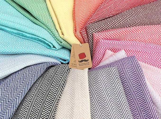 Bazaar Anatolia Turkish Beach Towel 100% Cotton Bath Towels 71x39 Quick Dry - Image 9