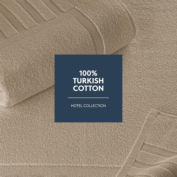 White Classic Luxury Bath Mat Floor Towel Set - Image 4