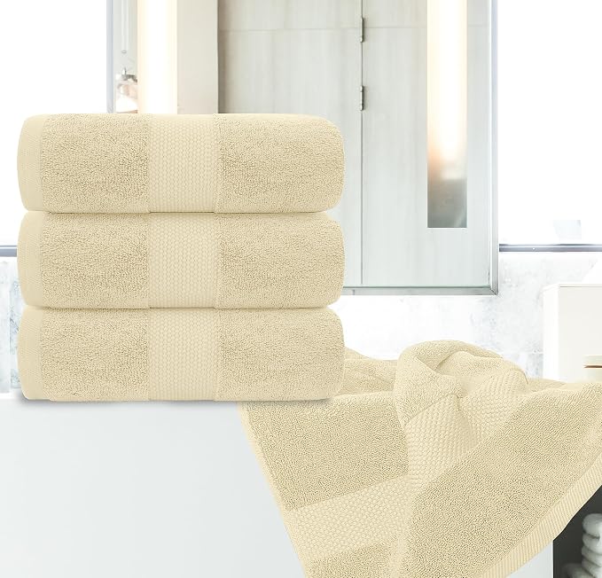 White Classic Luxury Bath Towels Set of 4 Large - Image 6