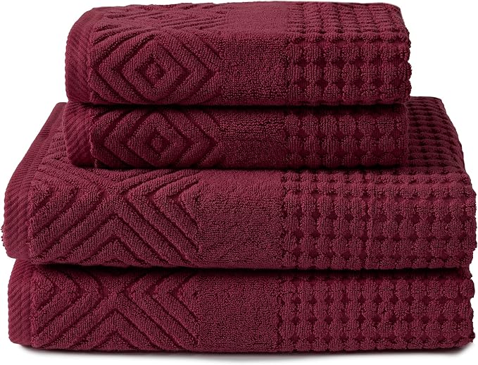 Texere 100% Organic Cotton Diamond Jacquard 700 GSM Luxury Bath Towel Sets by TexereSilk