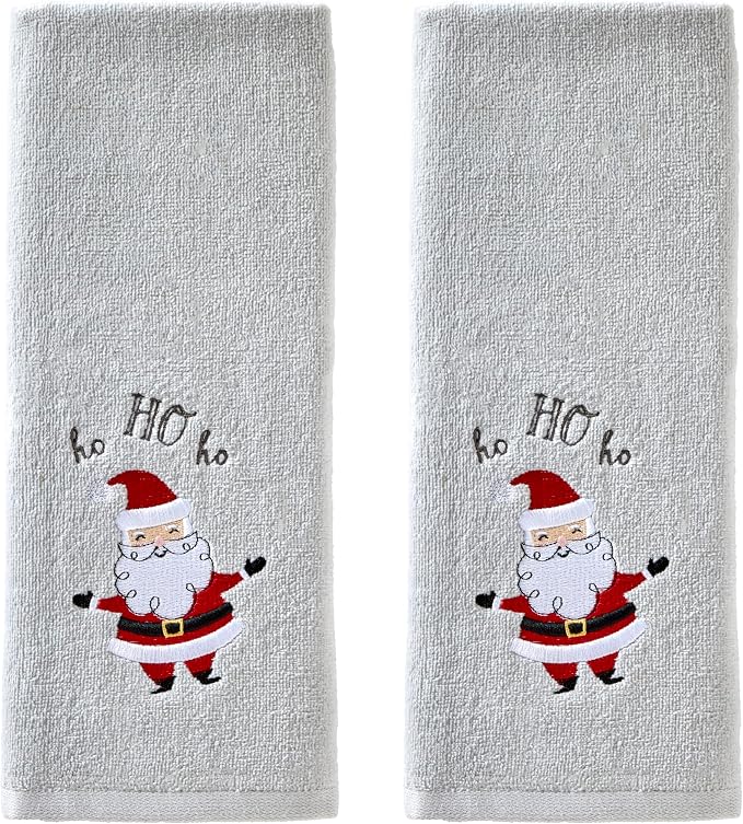 SKL Home Christmas/Winter Santa Hand Towel 2pc Set by SKLHomebySaturdayKnightLtd