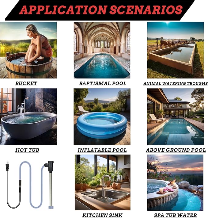 3000W 240V Above-Ground Pool Immersion Water Heater - Image 7